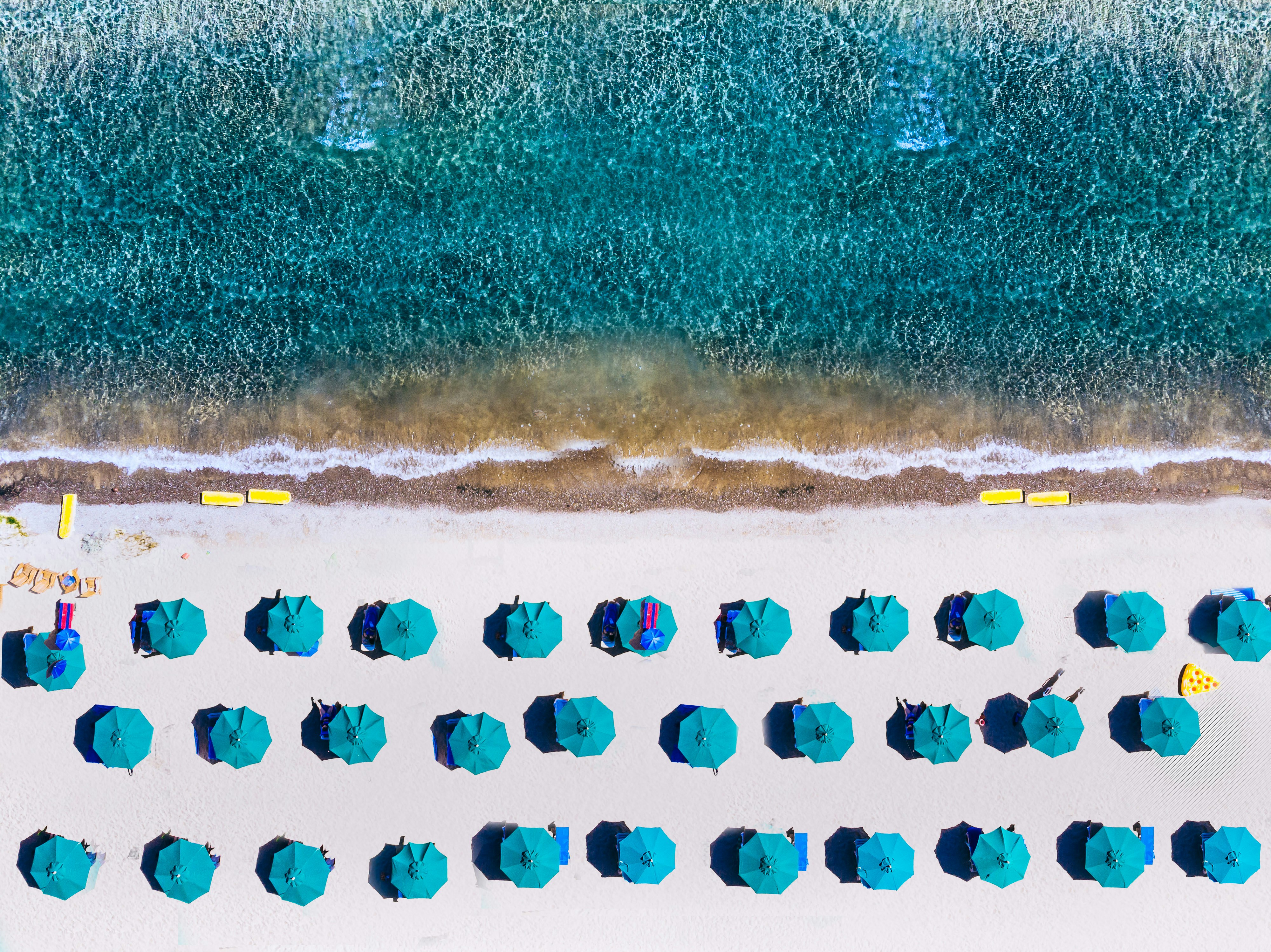 bird's eye view of seashore